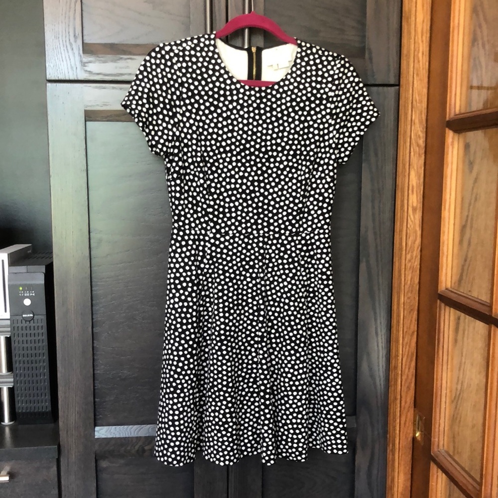 kate spade Black and White Polka Dot Midi Dress
